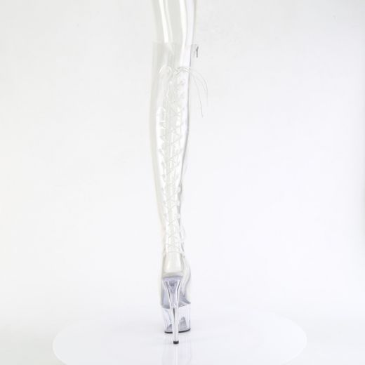 Product image of Pleaser ADORE-3019C Clr TPU/Clr 7 Inch Heel 2 3/4 Inch PF Open Toe/Over-The-Knee Boot Side Zip