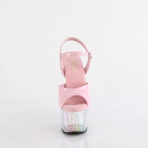 Product image of Pleaser ADORE-709HT B. Pink Holo/Holo Tinted 7 Inch Heel 2 3/4 Inch Tinted PF Ankle Strap Sandal