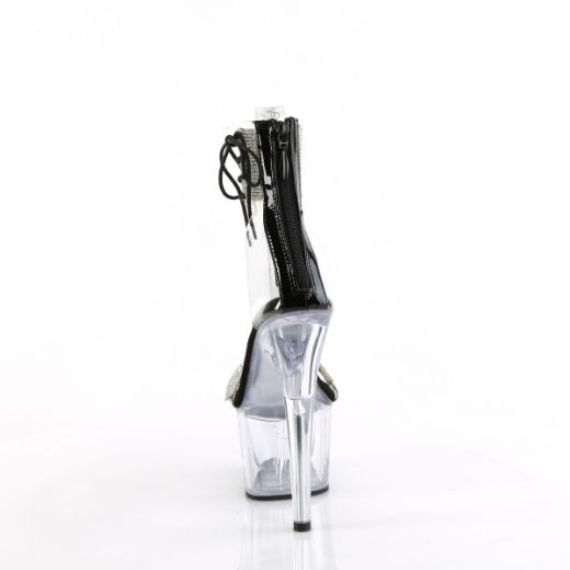Product image of Pleaser ADORE-727RS Clr-Blk/Clr 7 Inch Heel 2 3/4 Inch PF Ankle Cuff Sandal w/RS Back Zip