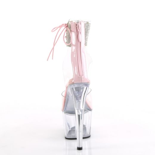 Product image of Pleaser ADORE-724RS Clr-B. Pink/Clr 7 Inch Heel 2 3/4 Inch PF RS Ankle Cuff Sandal Back Zip