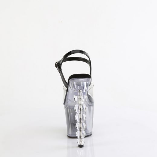 Product image of Pleaser BLISS-708-1BC Clr-Blk/Blk-Clr Ombre 7 Inch Heel 2 3/4 Inch PF Ankle Strap Sandal