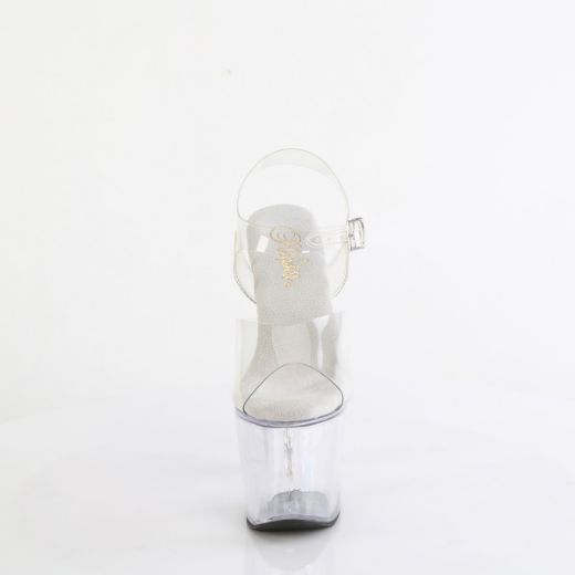 Product image of Pleaser BLISS-708 Clr/Clr 7 Inch Beaded Heel 3 1/4 Platform Ankle Strap Sandal