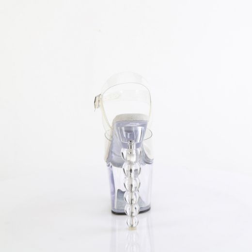Product image of Pleaser BLISS-708 Clr/Clr 7 Inch Beaded Heel 3 1/4 Platform Ankle Strap Sandal