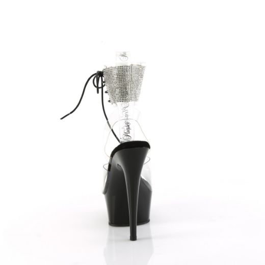 Product image of Pleaser DELIGHT-691-2RS Clr/Blk 6 Inch Heel 1 3/4 Inch PF Ankle Cuff Sandal w/RS