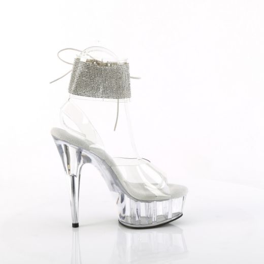 Product image of Pleaser DELIGHT-691-2RS Clr/Clr 6 Inch Heel 1 3/4 Inch PF Ankle Cuff Sandal w/RS