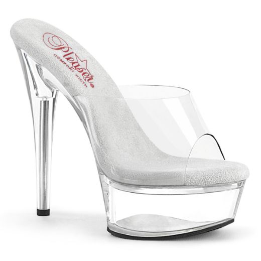 Product image of Pleaser EXCITE-601 Clr/Clr 6 Inch Heel 1 3/4 Inch PF Comfort Width Slide