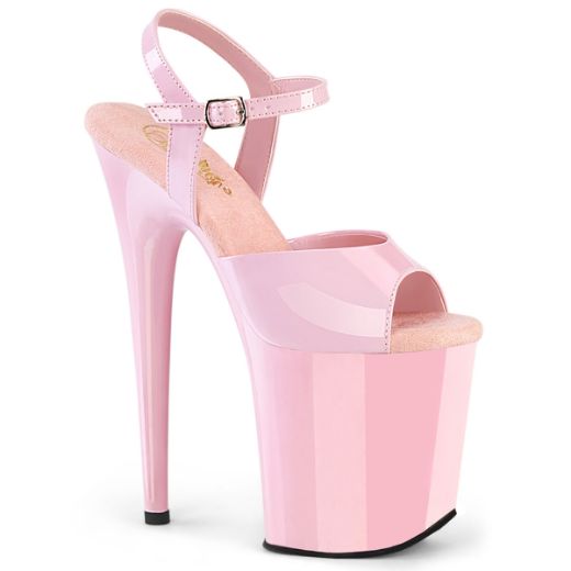 Product image of Pleaser FLAMINGO-809 B. Pink Pat/B. Pink 8 Inch Heel 4 Inch PF Ankle Strap Sandal