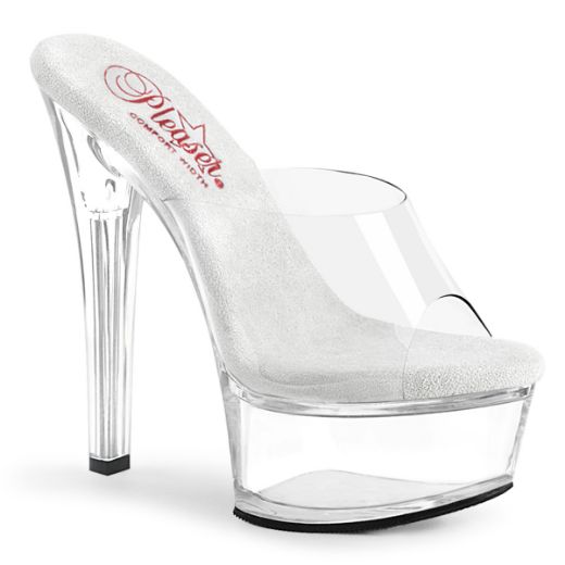 Product image of Pleaser GLEAM-601 Clr/Clr 6 Inch Heel 1 3/4 Inch PF Comfort Width Slide