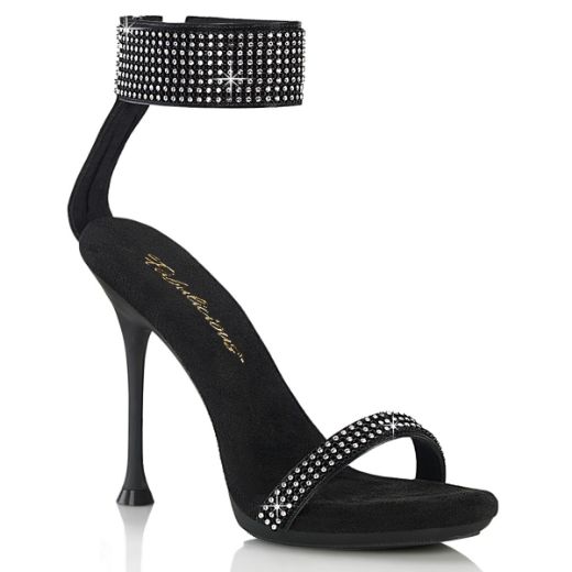 Product image of Fabulicious CUPID-440 Blk Faux Leather-RS/Blk 4 1/2 Inch Heel 2/5 Inch PF Ankle Strap Sandal w/RS