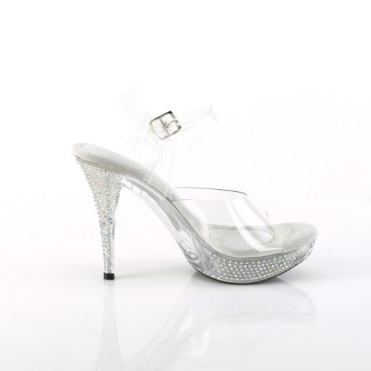 Product image of Fabulicious ELEGANT-408ABRS Clr/Clr 4 1/2 Inch Heel 1 Inch PF Ankle Strap Sandal w/ABRS