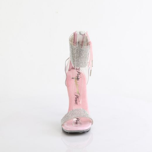 Product image of Fabulicious CHIC-47 Clr-B. Pink/Clr 4 1/2 Inch Heel 1/4 Inch PF Ankle Cuff Sandal w/RS Back Zip