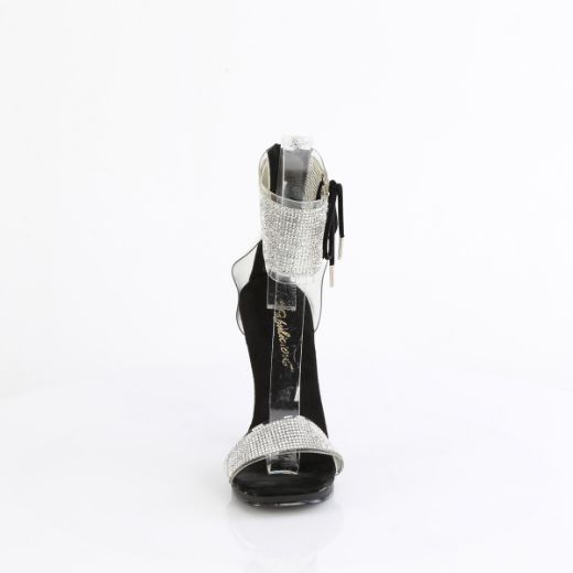 Product image of Fabulicious CHIC-47 Clr-Blk/Blk 4 1/2 Inch Heel 1/4 Inch PF Ankle Cuff Sandal w/RS Back Zip