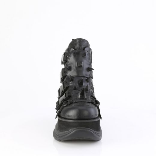 Product image of Demoniacult NEPTUNE-68 Blk Vegan Leather 3 Inch Platform Ankle Boot Inside Zip