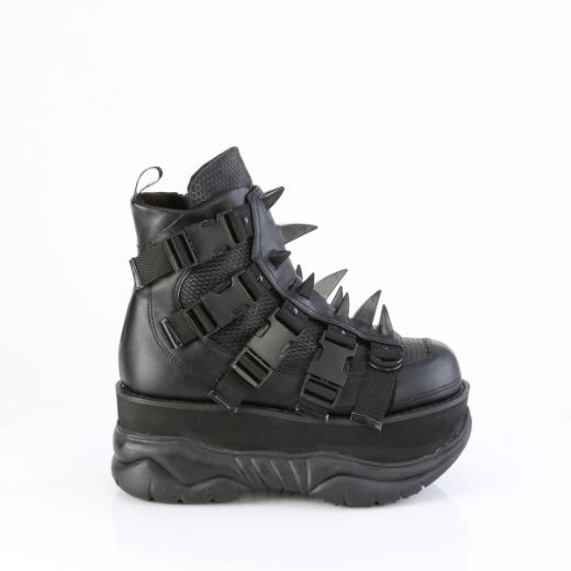 Product image of Demoniacult NEPTUNE-68 Blk Vegan Leather 3 Inch Platform Ankle Boot Inside Zip
