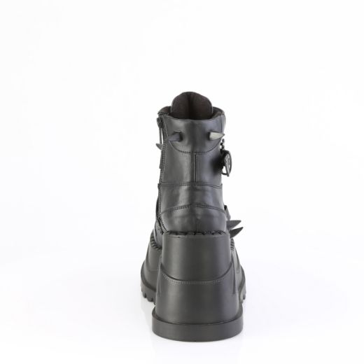 Product image of Demoniacult STOMP-60 Blk Vegan Leather 4 3/4 Inch Wedge PF Lace-Up Ankle Boot Inside Zip