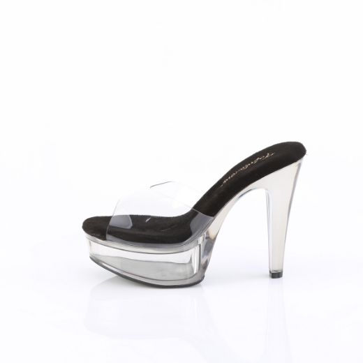 Product image of Fabulicious MARTINI-501 Clr-Blk/Smoke Tinted 5 Inch Heel 1 3/4 Inch PF Slide