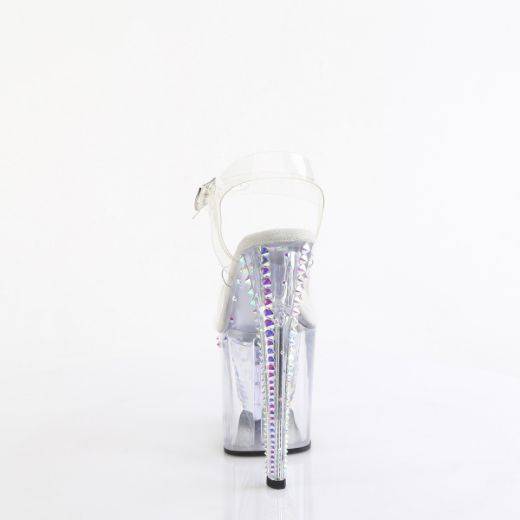 Product image of Pleaser ENCHANT-708RS-02 Clr/Clr-AB RS 8 Inch Heel 3 3/4 Inch PF Rhinestone Studded Ankle Strap Sandal