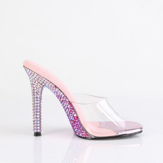 Product image of Fabulicious GALA-01DMM Clr/B. Pink Multi RS 4 1/2 Inch Heel Slide w/ Two Tone RS