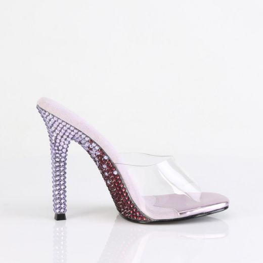 Product image of Fabulicious GALA-01DMM Clr/Lavender Multi RS 4 1/2 Inch Heel Slide w/ Two Tone RS