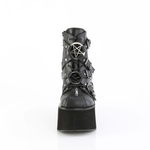 Product image of Demoniacult KERA-68 Blk Vegan Leather 4 1/2 Inch Platform Lace-Up Ankle BootInside Metal Zip