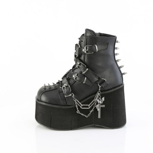 Product image of Demoniacult KERA-68 Blk Vegan Leather 4 1/2 Inch Platform Lace-Up Ankle BootInside Metal Zip