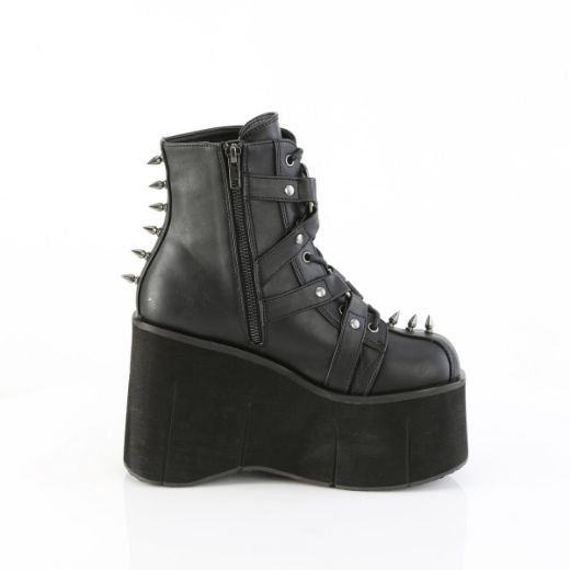 Product image of Demoniacult KERA-68 Blk Vegan Leather 4 1/2 Inch Platform Lace-Up Ankle BootInside Metal Zip
