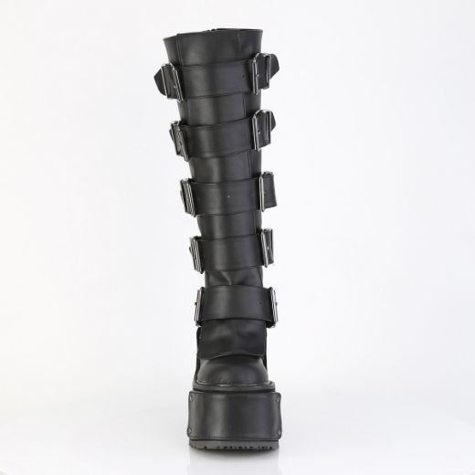 Product image of Demoniacult TRANSFORMER-800 Blk Vegan Leather 5 1/2 Inch Wedge PF Boot w/ Interchangeable Panels Back Zip