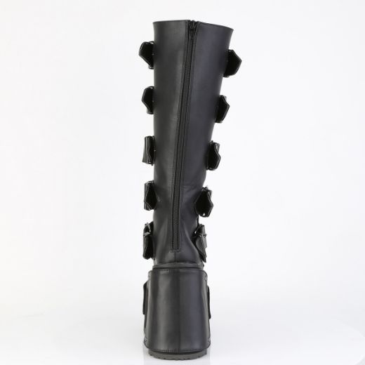 Product image of Demoniacult TRANSFORMER-800 Blk Vegan Leather 5 1/2 Inch Wedge PF Boot w/ Interchangeable Panels Back Zip
