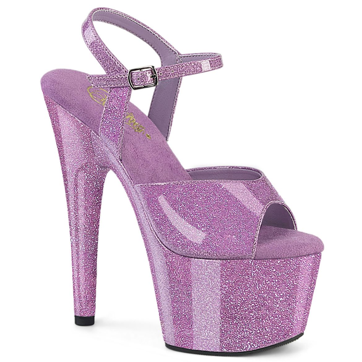 Product image of Pleaser ADORE-709GP Lilac Glitter Pat/M 7 Inch Heel 2 3/4 Inch PF Ankle Strap Sandal