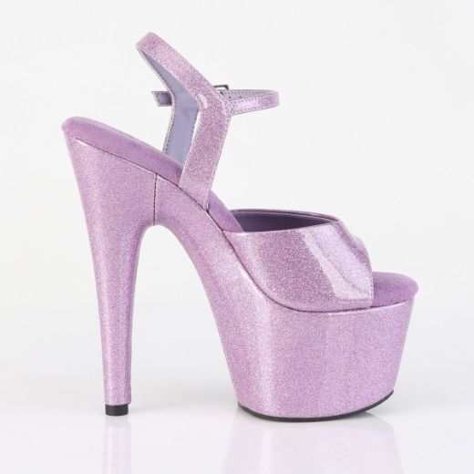 Product image of Pleaser ADORE-709GP Lilac Glitter Pat/M 7 Inch Heel 2 3/4 Inch PF Ankle Strap Sandal