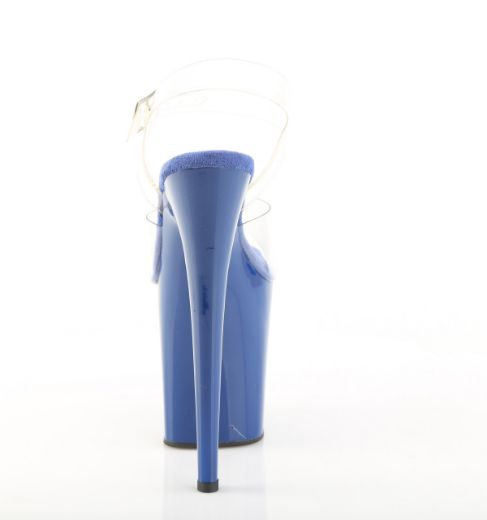 Product image of Pleaser FLAMINGO-808 Clr-Royal Blue/Royal Blue 8 Inch Heel 4 Inch PF Ankle Strap Sandal