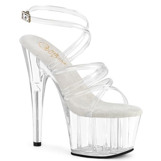 Product image of Pleaser ADORE-706 Clr/Clr 7 Inch Heel 2 3/4 Inch PF Criss Cross Ankle Strap Sandal