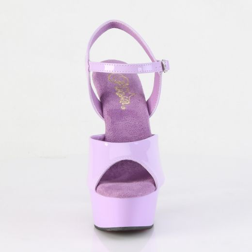Product image of Pleaser DELIGHT-609 Lavender Pat/Lavender 6 Inch Heel 1 3/4 Inch PF Ankle Strap Sandal