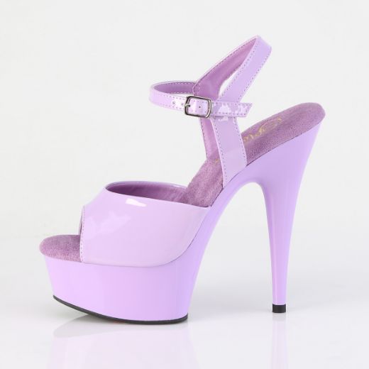 Product image of Pleaser DELIGHT-609 Lavender Pat/Lavender 6 Inch Heel 1 3/4 Inch PF Ankle Strap Sandal