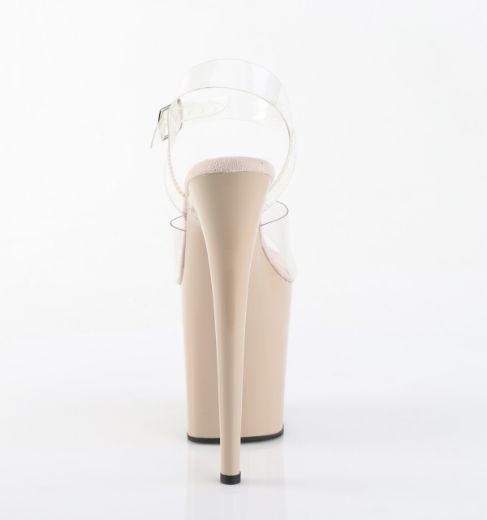 Product image of Pleaser FLAMINGO-808 Clr/Nude 8 Inch Heel 4 Inch PF Ankle Strap Sandal
