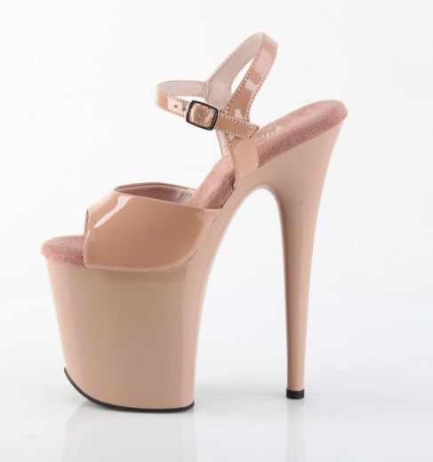 Product image of Pleaser FLAMINGO-809 Blush Pat/Blush 8 Inch Heel 4 Inch PF Ankle Strap Sandal