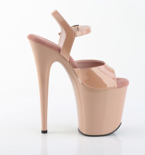 Product image of Pleaser FLAMINGO-809 Blush Pat/Blush 8 Inch Heel 4 Inch PF Ankle Strap Sandal