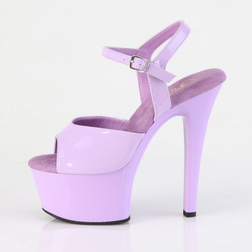Product image of Pleaser ASPIRE-609 Lavender Pat/Lavender 6 Inch Heel 2 1/4 Inch PF Ankle Strap Sandal