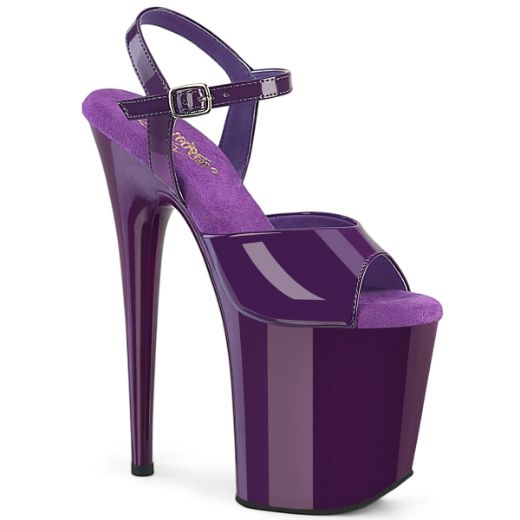 Product image of Pleaser FLAMINGO-809 Purple Pat/Purple 8 Inch Heel 4 Inch PF Ankle Strap Sandal