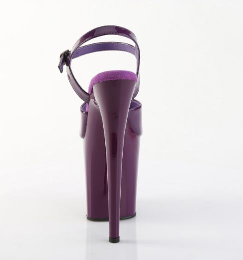 Product image of Pleaser FLAMINGO-809 Purple Pat/Purple 8 Inch Heel 4 Inch PF Ankle Strap Sandal