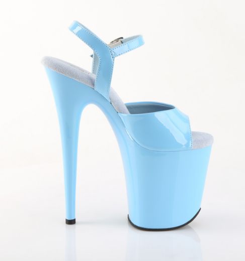 Product image of Pleaser FLAMINGO-809 B. Blue Pat/B. Blue 8 Inch Heel 4 Inch PF Ankle Strap Sandal