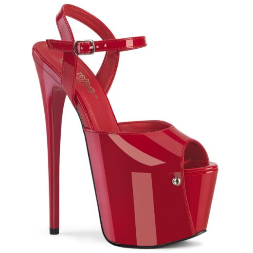 Product image of Pleaser JUBILANT-09 Red Pat 7 Inch Heel 3 Inch Concealed PF Ankle Strap Sandal