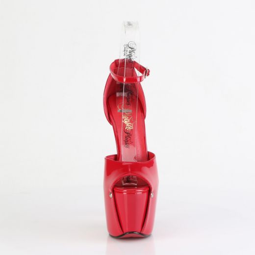 Product image of Pleaser JUBILANT-15 Red Pat 7 Inch Heel 3 Inch Concealed PF Close Back Ankle Strap Sandal