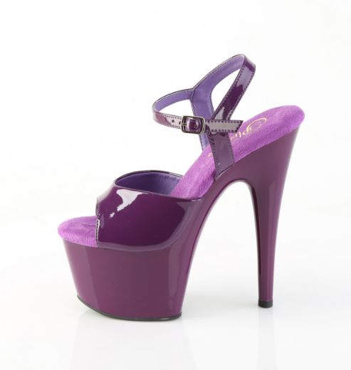 Product image of Pleaser ADORE-709 Purple Pat/Purple 7 Inch Heel 2 3/4 Inch PF Ankle Strap Sandal