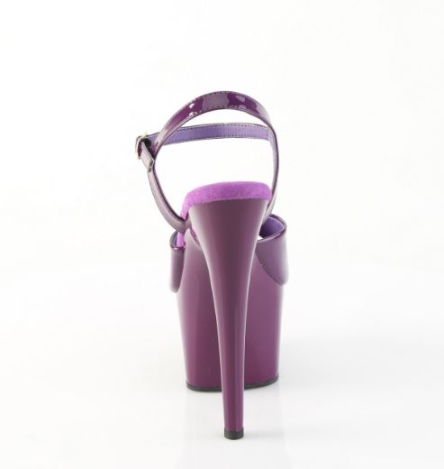 Product image of Pleaser ADORE-709 Purple Pat/Purple 7 Inch Heel 2 3/4 Inch PF Ankle Strap Sandal