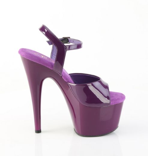Product image of Pleaser ADORE-709 Purple Pat/Purple 7 Inch Heel 2 3/4 Inch PF Ankle Strap Sandal