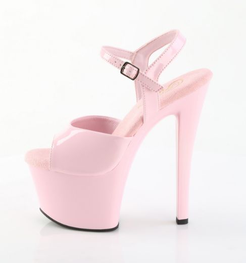 Product image of Pleaser SKY-309 B. Pink Pat/B. Pink 7 Inch Heel 2 3/4 Inch PF Ankle Strap Sandal