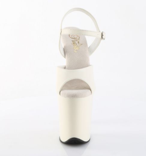 Product image of Pleaser FLAMINGO-809 Off-Wht Faux Leather/Off-Wht Matte 8 Inch Heel 4 Inch PF Ankle Strap Sandal
