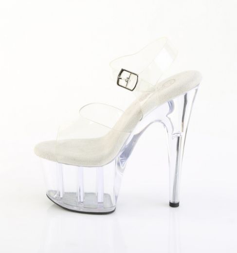 Product image of Pleaser ADORE-708PREM Clr TPU/Clr 7 Inch Heel 2 3/4 Inch PF Ankle Strap Sandal