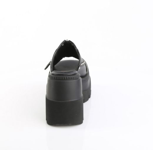 Product image of Demoniacult SHAKER-07 Blk Vegan Leather 4 1/2 Inch Wedge PF Slide Sandal